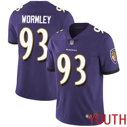 Baltimore Ravens Limited Purple Youth Chris Wormley Home Jersey NFL Football 93 Vapor Untouchable
